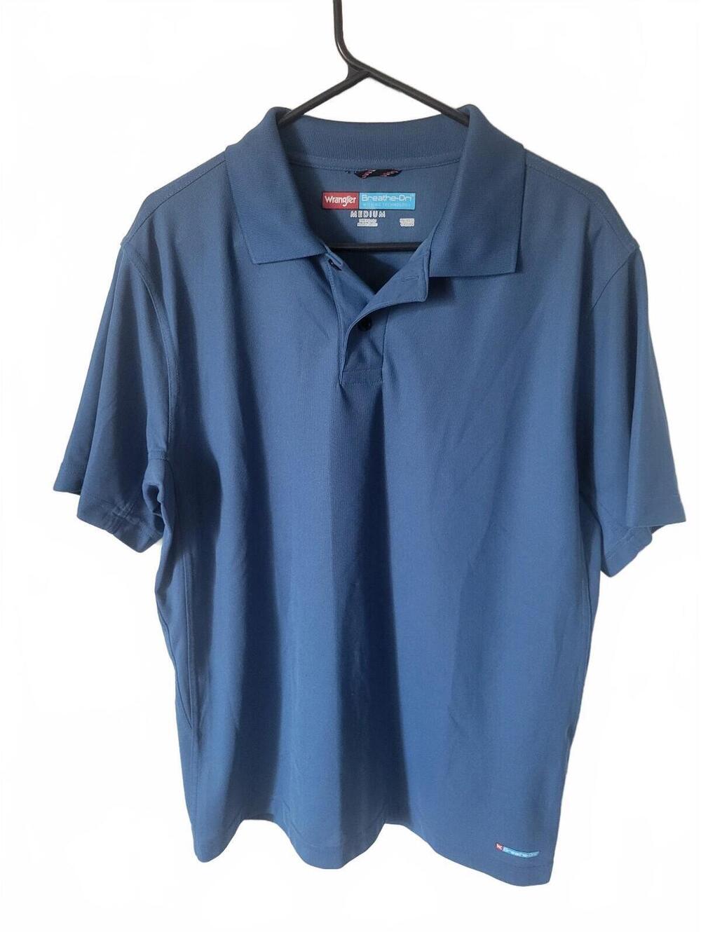 Wrangler Breathe-Dri Short Sleeve Performance Polo Shirt Blue Men's M